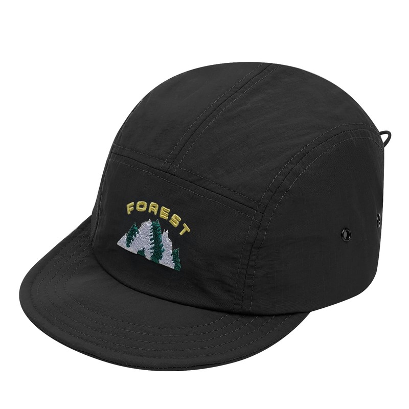 Clakllie Caps Short Brim Nylon 5 Panel Cap Flat Brim