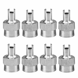 Set of 8 car valve keys, valve caps, car valve, dust caps made of metal valve caps, tyre valve caps with valve extractor, slotted head valve tool for car, motorcycle, truck and bicycle