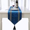 Jiino 13x84 European Style Table Runners Blue Runner Sequined Rhinestone