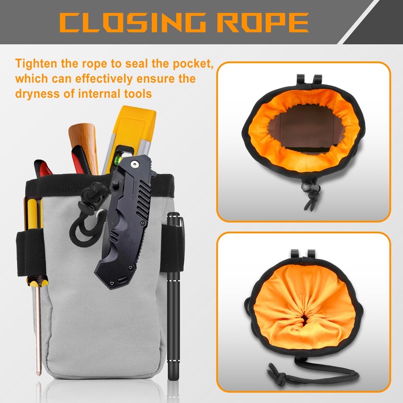 Clip-On Tool Belt Bag,Carpenter and Electrician Tool Pouch for Tools,Heavy