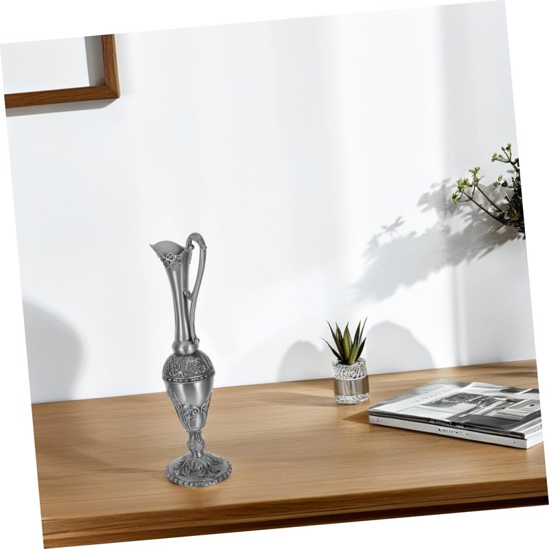 Mobestech Deluxe Silver Plated Decorative Bottle with Artistic Patterns Elegant