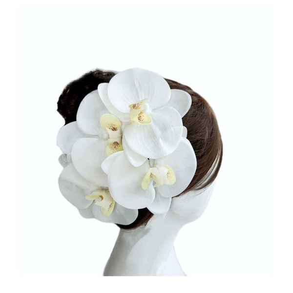 Phalaenopsis Hair Ornament, 7 Ring Set, Japanese Dress, Coming-of-Age Ceremony,
