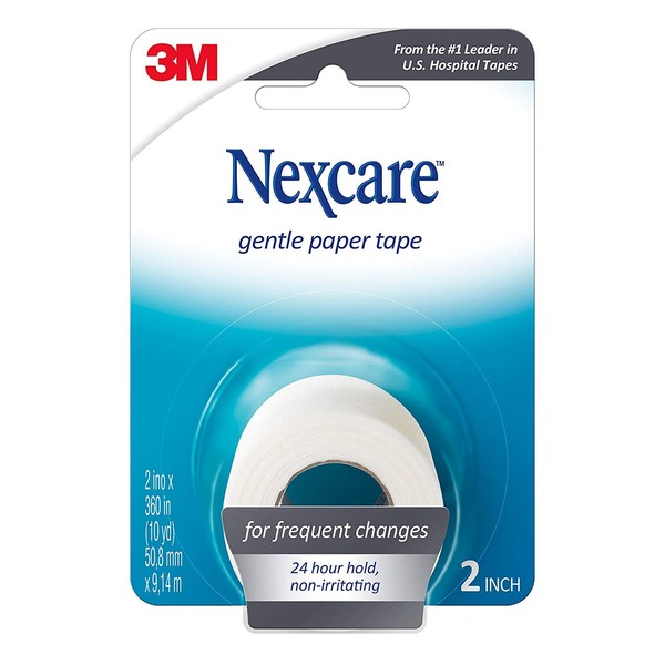 Nexcare Gentle Paper First Aid Tape, 2 Inches X 10 Yards, Pack of 5
