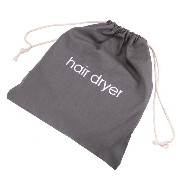 Senkary Hair Dryer Bags Drawstring Hairdryer Travel Bag Cotton Hair Dryer Storage Bag, 11.8 Inch by 13.8 Inch (Dark Gray)
