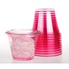 Golden Apple, 9oz-50sets Pink Red Plastic Cups with Clear Flat