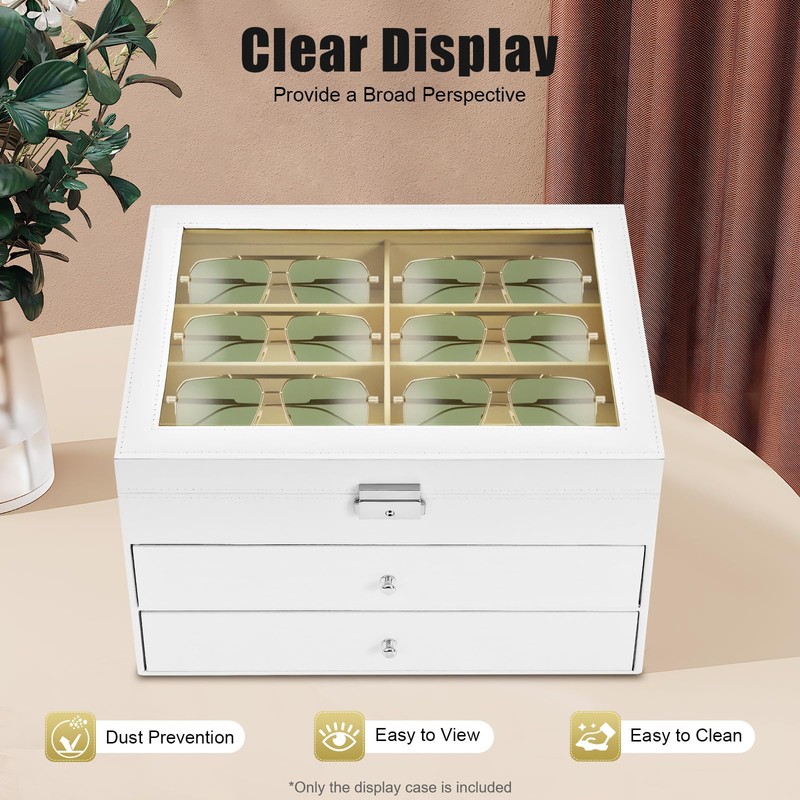 HaoYunNe Sunglasses Organizer 24 Slots Multiple Pairs Glasses Storage Case