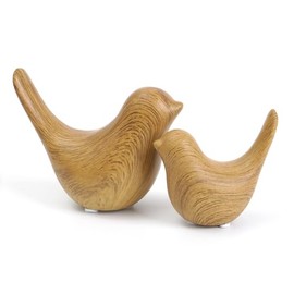 Notakia Estatuas de Pjaros de Cermica con Aspecto de Madera Decoracin del Hogar Estilo Moderno Ornamentos Decorativos para Sala de Estar, Dormitorio, 