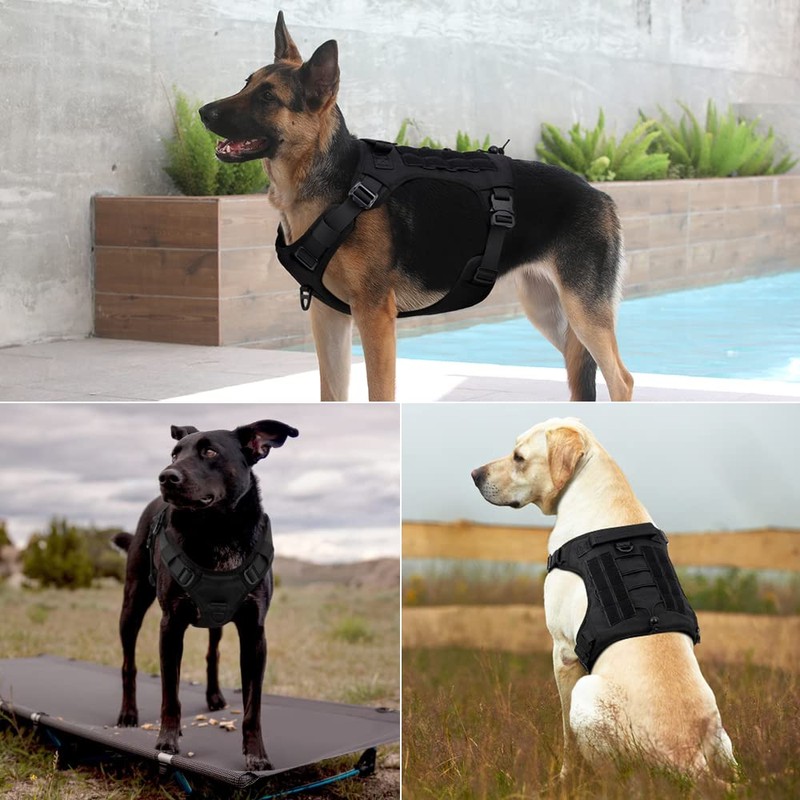 Plutus Pet Tactical Dog Harness, All Metal Buckles, No Pull