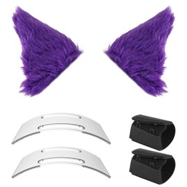 Geekria NOVA Headphone Headband Spacer and Cat Ears Attachment Set Compatible with Bose, Sony, Skullcandy, Beats, Marshall Headphones, Easy DIY Installation (Black/Purple)