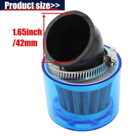 QAZAKY 41mm 42mm 43mm エアフィルタークリーナー 45度曲げ 防沫プラスチックカバー 防水 オートバイ ATV クワッドスクーター ゴーカート 原付ピット ダートバイク 50cc-90cc 110cc 125cc 150cc 200cc 250cc GY6