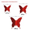 Glitter 3D Butterfly Wall Stickers - Red