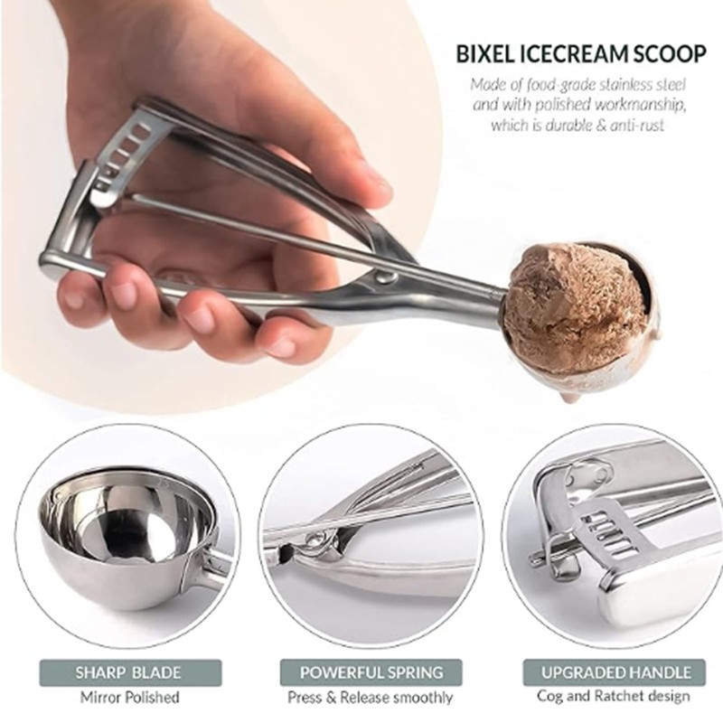 Ice Cream Scoops with Easy Trigger - Large Sized (6.3cm)