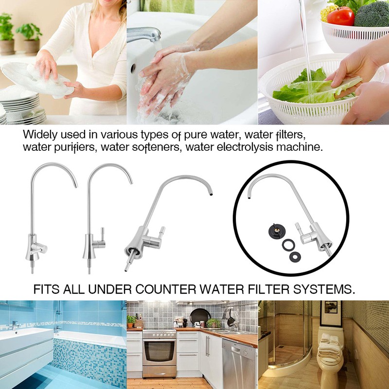 1/4'' Zinc Alloy Kitchen Faucet Tap Chrome Reverse Osmosis RO