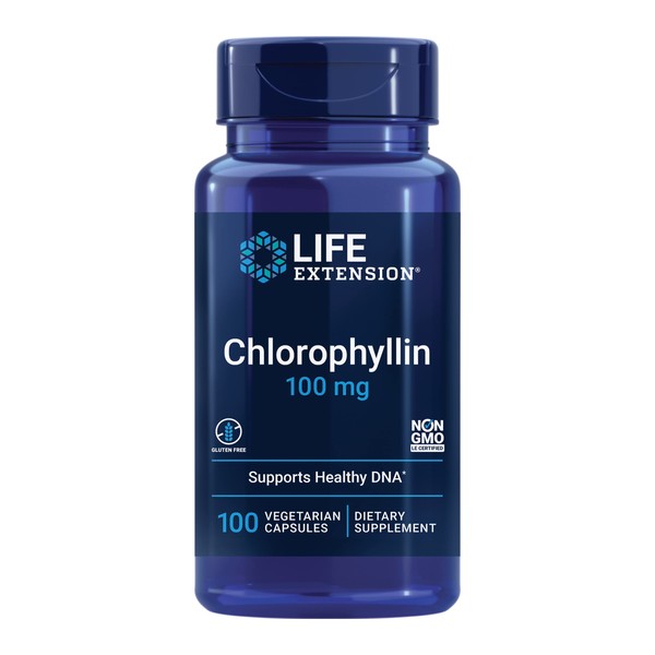 Life Extension Chlorophyllin 100mg – Powerful Antioxidant Supplement Pill for DNA, Liver Health and Detox – Non-GMO, Gluten-Free, Vegetarian - 100 Capsules