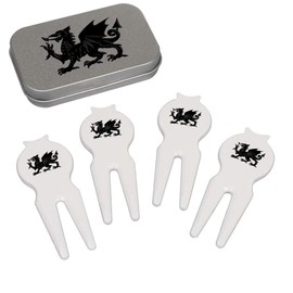 Azeeda 'Welsh Dragon' Golf Divot Tool/Repair Fork Gift Set (GO00066064)