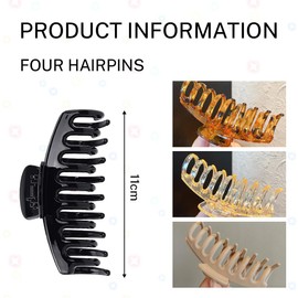 JEYORZY 4 Stück Große Haarklammer, Vintage Einfache Rutschfest Haarspangen, Haarspangen Damen für dickes Haar Rutschfestes Klauenklammern Haar Jaw Clips für Frauen Mädchen, Haarnadel Zubehör