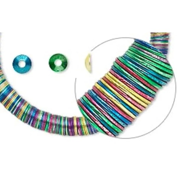 Platinum Bead Cap, 300 Multi Jewel Tone Smooth Steel 6x1.5mm