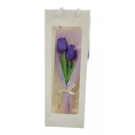 Flores Tulipanes Decoracion Ramo De Flores Tulipanes Con Bolsa De Regalo Lindo Detalle