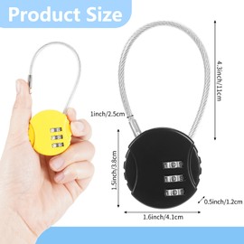 48 Pack Combination Lock 3 Digit Small Combo Luggage Number Cable Padlock Outdoor Waterproof Resettable Lock for School Gym Locker Travel Backpack Suitcase Storage (Mixed Color)