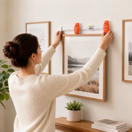 Picture Hanging Tool for Wall Décor – Built-In Level Ruler & Hole Marker for Frames, Mirrors and DIY Projects