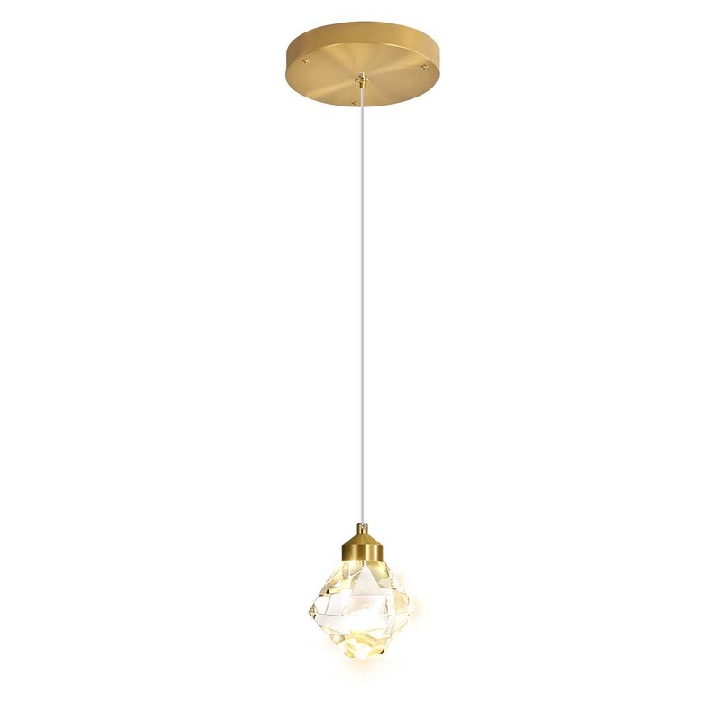 Crystal Pendant Light for Kitchen Island,Gold Chandelier Lights Fixture, Hanging