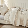 Litanika Litanika Comforter Full Size Set Beige, 3 Pieces Ruffle