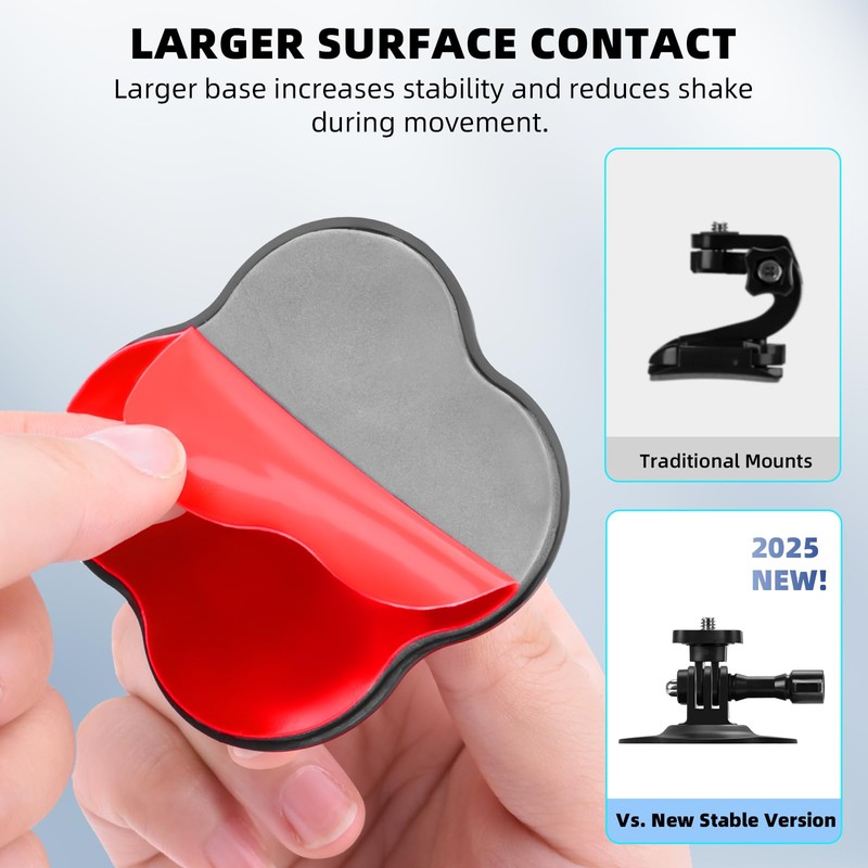 BRDRC Flexible Adhesive Mount for Insta360, 3 Packs Helmet Sticky