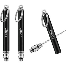 Qlfecle Portable Mini Titanium Toothpicks Holder, 2 Pieces Stainless Steel Metal Toothpicks Holder Reusable Toothpick Holder for Home Outdoor(Black)