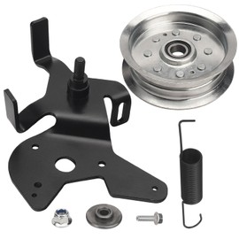 LIZEWEI GY20986 Deck Drive Belt Idler Arm Plate Kit with 756-05034A Flat Idler Pulley Compatible with J-OHN Deere Lawn Tractors GY20986BLE GY20760BLE GY20629 34-109 280-242