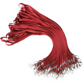 Segus Key Chain Band, Pack of 50 Long Keychains, Lanyards with Carabiner, Key Chain for Hanging, Key Chain Strap for Keys (Jujube Red)