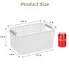 4 Pack Plastic Storage Basket with Handles, Small Deep Organizer