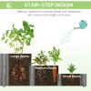 3 Tier Elevated Wood Flower Box Gray Raised Garden Bed