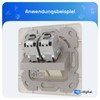 hb-digital 2-Port CAT 6a Flush-Mounted Network Socket RAL9010 + 2x