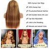 Mysyty Highlight Straight Wigs Human Hair 13x4 Highlight HD Lace
