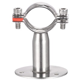 sourcing map Wall Mount Ceiling Mount Pipe Support, 304 Stainless Steel Adjustable Pipe Strap Clamp for 42-45mm Pipe