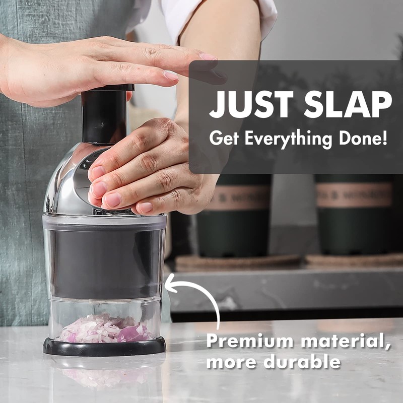 Manual Chopper, Garlic Onion Slap Chopper for Kitchen, Easy to