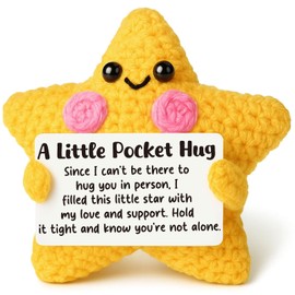 Crochet Star Pocket Hug, Thinking of You Gift for Friend, Get Well Soon Care Package, Long Distance Relationship Keepsake, Emotional Health Support Gift for Anxiety, Miss YouWomen Men