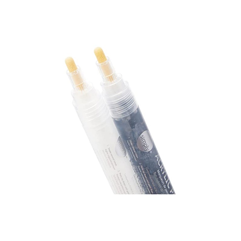 Daler Rowney Simply Acrylic Metallic Marker Pen Set, Black and