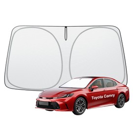 Wigoo for Toyota Camry 2018-2025 Windshield Sunshade [100% Sun Block, 4th-Gen Cooling Tech] Foldable Heat Insulation Front Window Sunshade with Storage Bag, Compatible with Toyota Camry 2018-2025