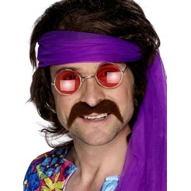 Smiffys 1902BR 70s Moustache Approx. 10 cm Wide Approx. 5 cm Long Brown