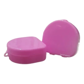 Dental Caja Para Guarda Portaguarda Acetatos Aparatos Ortodoncia Color Rosa Chicle