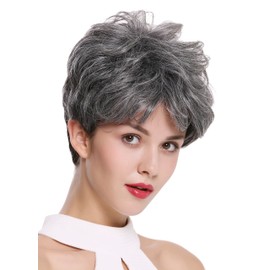 WIG ME UP - DW-2700-DF1202 Women's Wig Short Toupeed Voluminous Wavy Grey Mottled