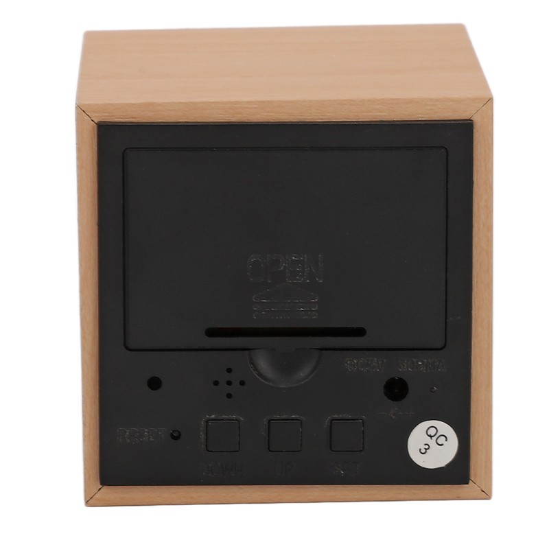 LED Wood Clock Multifunctional Large Display 3 Brightness Eye Protection