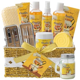 Saint Roy Cestas De Regalo De Spa Para Mujer, Regalos De Navidad Para Mujer, Cesta Grande De 25 Piezas Para Mujer Y Hombre, Kit De Baño Y Ducha,