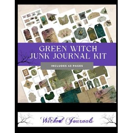 Green Witch Collection Junk Journal Pages and Ephemera: Tags, Pages, Tuck Spots, Labels, Ephemera