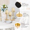 Pillar Candle Holders Set of 3, 3.15" Diameter Gold Candlestick