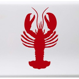 Minglewood Trading White - 2-Pack Lobster Vinyl Stickers - Crustacean Sea Creature Claws Tail Rock - Die Cut Decals - Each 2.5w x 4h inches