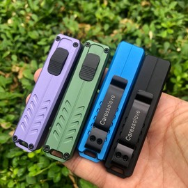 Caressolove Auto Retractable Utility Knife, Safety Black Automatic Box Cutter, Scalpel Pocket Knife, Push Button EDC Razor Knife with 10PCS #23 Blades