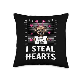 Steal Hearts Boxer Dog Valentines Day Boxer I Steal Hearts Dog Funny Valentines Day Throw Pillow, 16x16, Multicolor