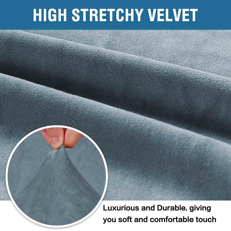 H.VERSAILTEX Stretch Velvet Sofa Covers for 3 Cushion Couch Covers